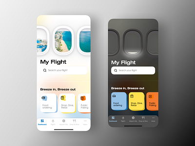 Airport app dashboard airline airport app branding concept dap design flight flight search ios mobile ui ux