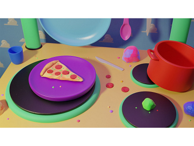 Dinette 3d blender blender3d colors design food illustration