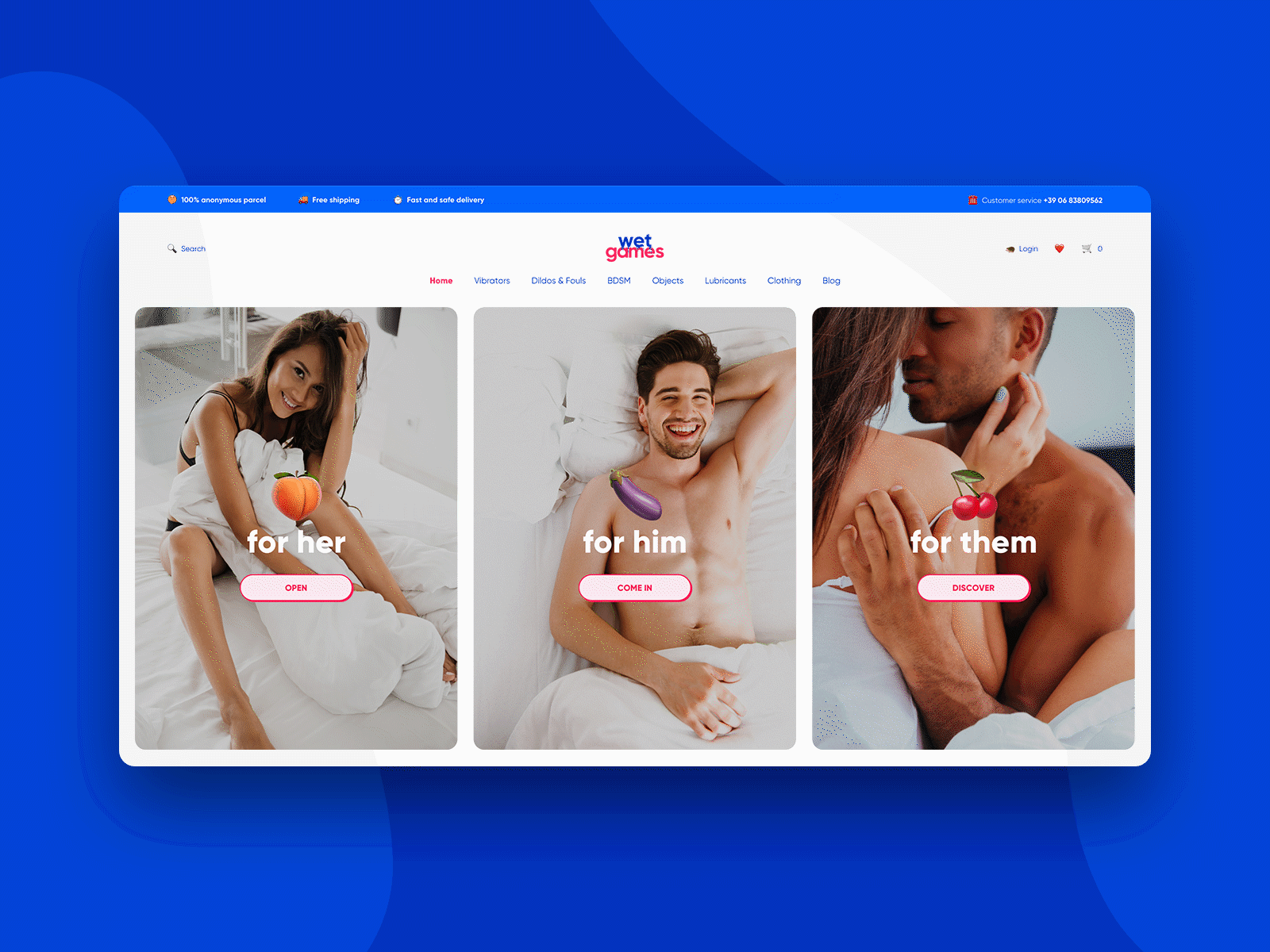 Wet Games_site concept concept ecommerce emoji lgbtq sex sex toys ui ux web design website