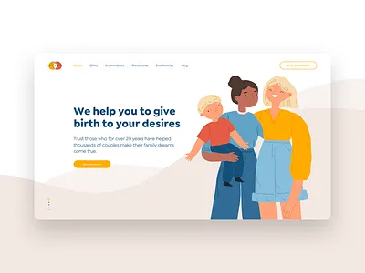 Two Dots_concept site baby clinic concept family illustration lesbian lgbtq medical mother mum ui ux vector web design website