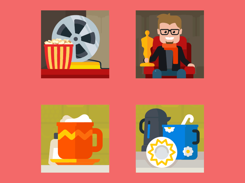 App badges app app badge award badge gamification illustration oscar popcorn ui ux