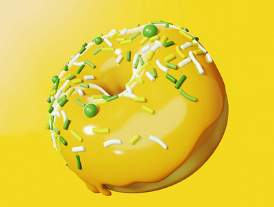 3D Thai Pistachio Donut 3d 3dblender 3dillustration blender donut