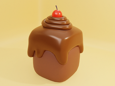 a bite cake 3d 3dart blender cake illustration