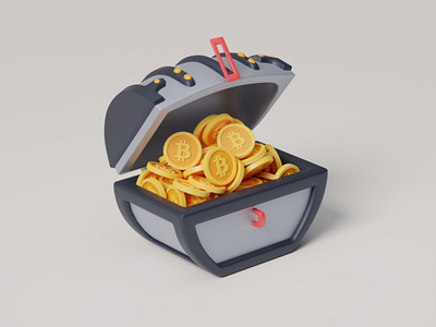 Treasure Chest Bitcoin 3D Illustration Concept 3d bitcoin c4d crypto design illustration isolated redshift render