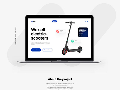 Design of the main page of the sell electric scooters side