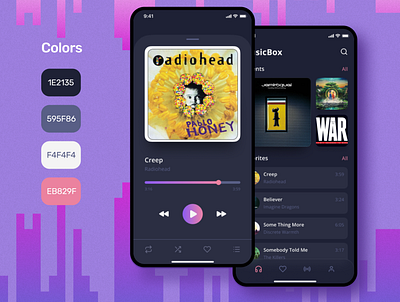 Music Player App Design app design figma player ui ux uxui