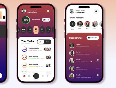 Task Manager Application app app design task manager application ui ui design ux design uxui