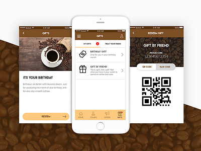 Espresso Coffee Mobile App - Redeem Points loyality redeem points