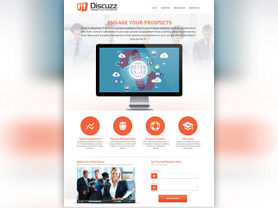 Discuzz clean finance home layout marketing orange ui website