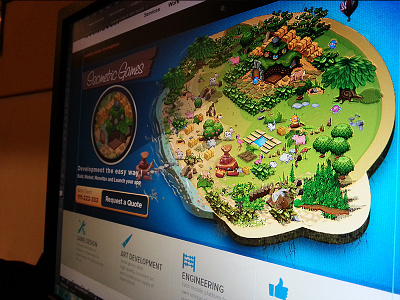 Isometric game blue dribbble game green isometric landing page simple wooden