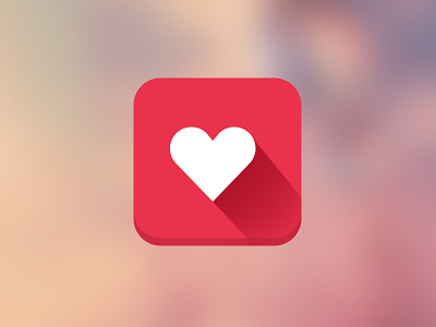 IOS7 icon Practicing heart icon ios7 red