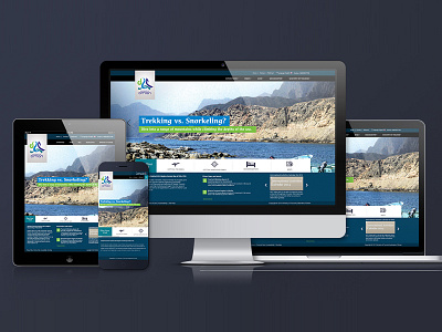 Oman Tourism Project Pitch blue green home layout presentation template website