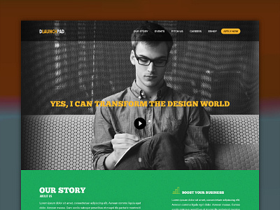 DlaunchedPAD green made with invision mockup one parallax technology template website