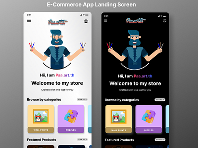 Daily UI : 12 Design an E-Commerce App Landing Page