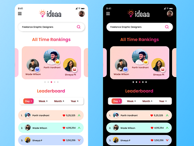 Daily UI 019 - Design Leaderboard Screen app design creativity dailyui design illustration leaderboard leaderboard design leaderboard screen design ranking ui uichallenge userexperience userinterface