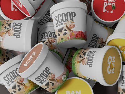 Scoop Yogurt box packaging branding graphic design illustration logo packaging design yogurt packaging