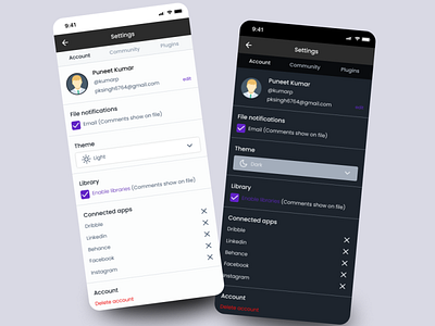 Settings - Daily UI 07 account dailyui figma figma setting mobile setting trending ui ux