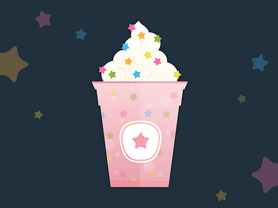 Just a little bit of sprinkles... drink food illustration pink smoothie sprinkles stars