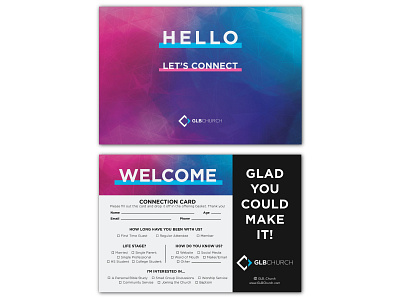 GLB Church Connection Card branding design illustration logo print printed typography vector