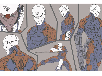 Cyborg Ninja Mid Progress Render digital illustration drawing illustration wacom cintiq