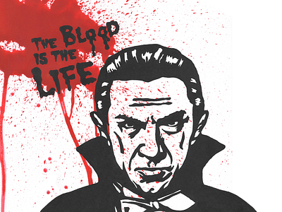 Dracula - The Blood Is The Life block print dracula hand pulled linocut print print making printed reduction print