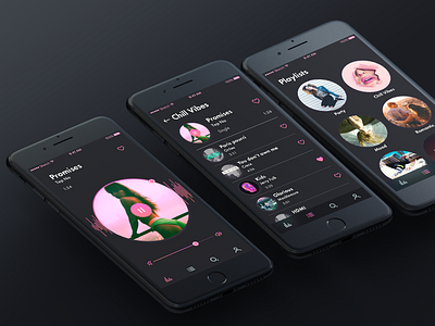 Music App Concept album app ios list music player playlist sound ui ux volume waves