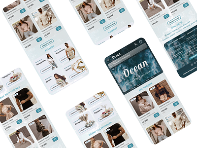 Ocean - online store app design graphic design mobile app online shop ui ux webdesign