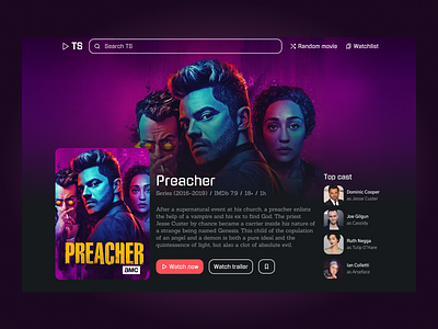 Preacher series promo page design makeevaflchallenge makeevaflchallenge6 preacher promo page tv show ui ux web webdesign