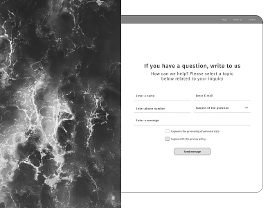 feedback form in B&W black and white concept challenge design feedback form makeevaflchallenge makeevaflchallenge8 ui ux web webdesign