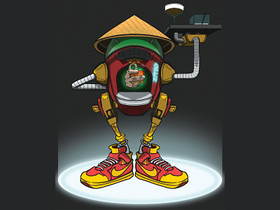 Robot Waiter avatar cartoon character design comic concept art design digital art digital drawing drawing illustration poster
