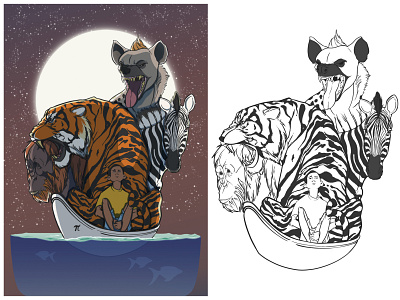 Life of Pi (with linework)