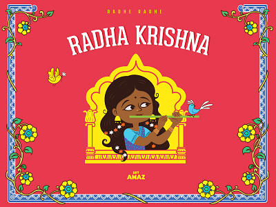 Radha Krishna artamaz cartoon character childrenbook creativeart cute cute illustration harekrishna illustration jaishreekrishna love mathura radhe redhe radheshyam vrindavan