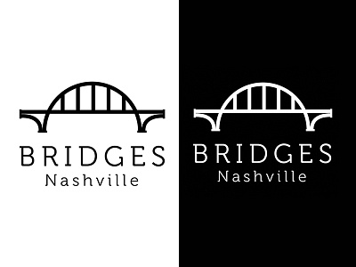 Bridges Logo black and white branding bridge design iconography identity illustration logo nashville nonprofit