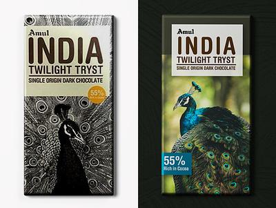 Redesigned Amul's Indian origin Dark Chocolate adobe illustrator adobe photoshop design graphic design package designing