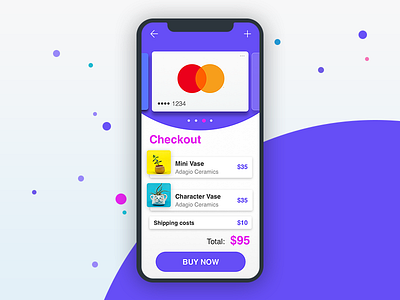 Daily UI #002 • Credit Card Checkout 002 challenge checkout credit card daily daily ui design iphonex pottery shop sketch ui