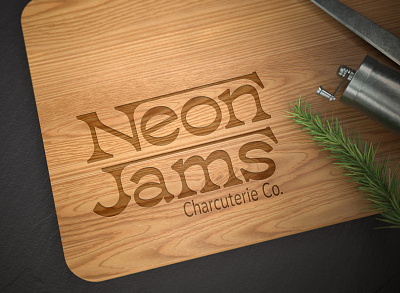 Neon Jams - Wooden Board design graphic design logo typography