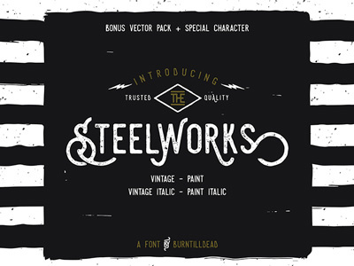 Steelworks Font alternates display handdrawn handmade hipster ligatures monoline opentype retro type sans serif swash vintage
