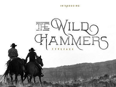 The Wild Hammers display handdrawn handlettering handmade letterhead logo modern opentype retro serif font type vintage