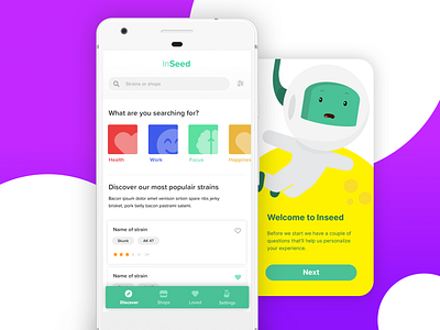 Search Strains / Shops app design flat illustration ui ui design user interface ux