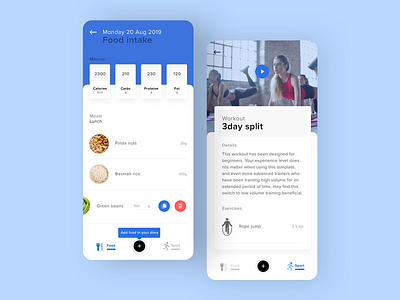 Nutrition and Fitness App app art concept design flat icon picture ui uiux ux vector web