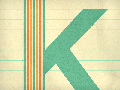 K green letter lines paper