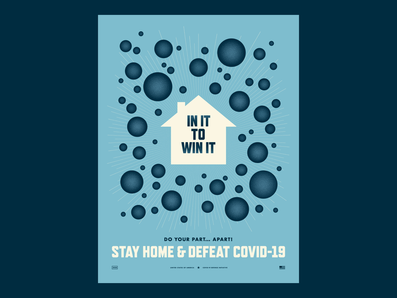 In It to Win It apart posters cause charity covid 19 poster retro social distancing