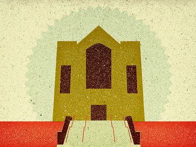 Embassy Illustration green red shape simple texture