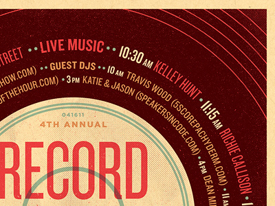 Record Store Day 2011 Poster #1 brown record red rsd st. louis texture