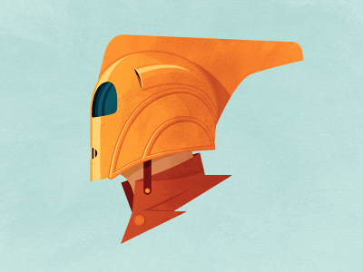 The Rocke-who? 1991 cliff secord disney helmet illustration orange rocketeer subtle texture