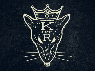 King of the Rats Logo crown logo one color rat texture