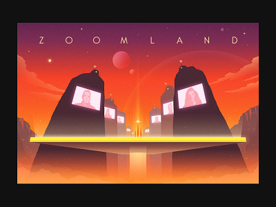 Zoomland 70s covid dystopia illustration leo burnett meeting orange sci fi science fiction screens space these times virtual meeting zoom