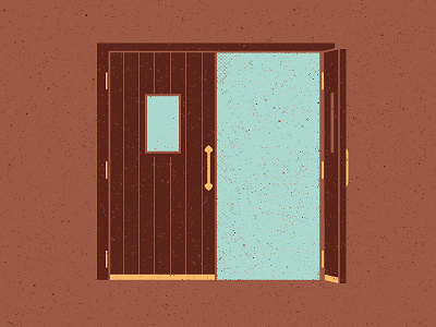 Open Door blue brown doors doorway entrance illustration simple texture