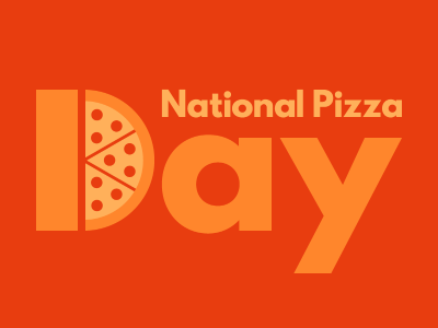 National Pizza Day cheesy logo national pizza day orange pizza pizza day