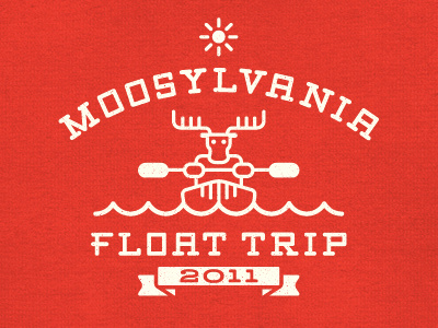 Float Trip T-Shirt canaveral canoe float trip moose moosylvania oar red shirt water waves